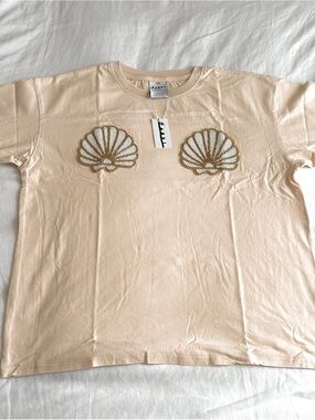 THE VERY OVERSIZED SHELL TITTY TEE - CREAMY YELLOW xxs